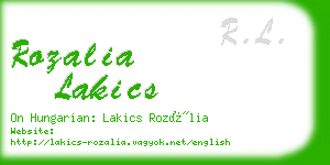 rozalia lakics business card